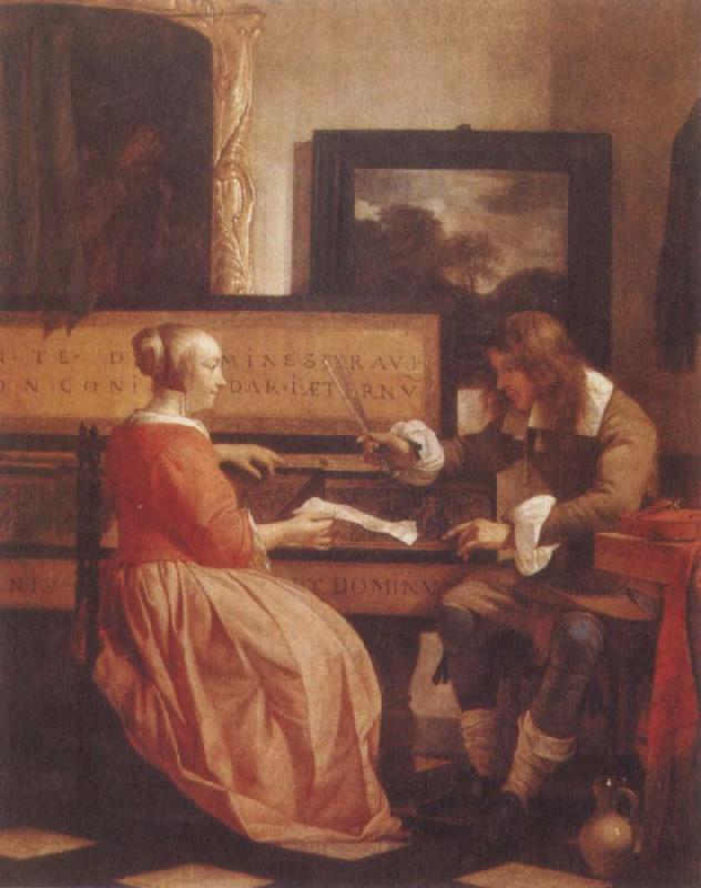 Gabriel Metsu A Man and a Woman Seated by a Virginal France oil painting art